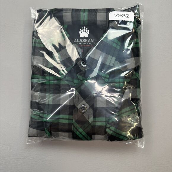 Duluth Trading Shirt Mens Medium Green Plaid Alaskan Hardgear Flannel Boars Nest - Picture 16 of 16